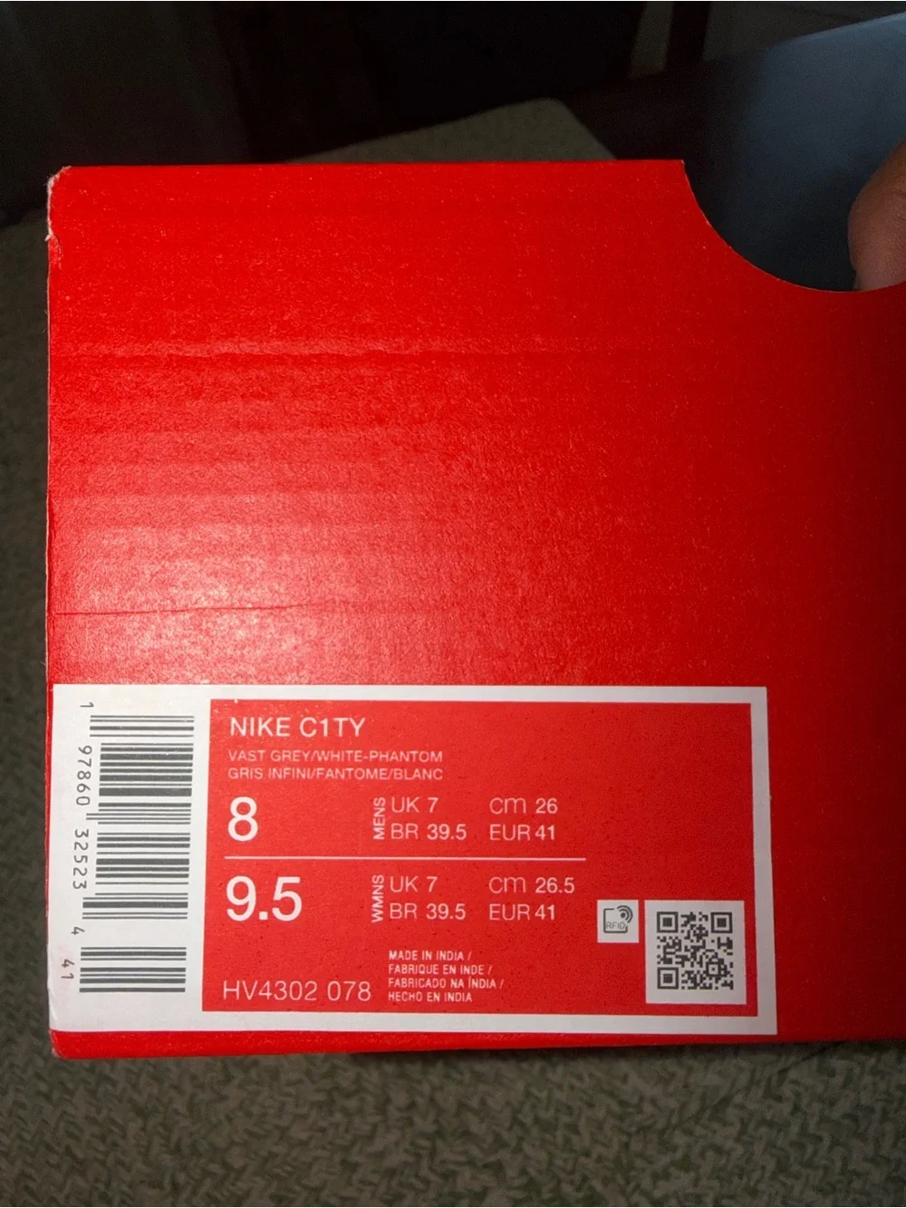 Nike C1TY Men’s sneakers size 8 new/box without lid!!